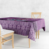 Hawaii Mele Kalikimaka Tablecloth Funny Santa with Tribal Tattoos Kakau Purple Color - Polynesian Pride
