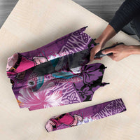 Hawaii Mele Kalikimaka Umbrella Funny Santa with Tribal Tattoos Kakau Purple Color - Polynesian Pride