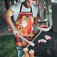 Hawaii Santa Mele Kalikimaka Apron Tropical Puakenikeni Lei with Polynesian Tribal Pattern - Polynesian Pride