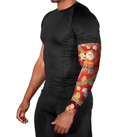 Hawaii Santa Mele Kalikimaka Arm Sleeves Tropical Puakenikeni Lei with Polynesian Tribal Pattern - Polynesian Pride