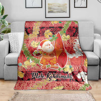 Hawaii Santa Mele Kalikimaka Blanket Tropical Puakenikeni Lei with Polynesian Tribal Pattern LT03 - Polynesian Pride