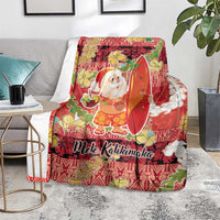 Hawaii Santa Mele Kalikimaka Blanket Tropical Puakenikeni Lei with Polynesian Tribal Pattern LT03 - Polynesian Pride