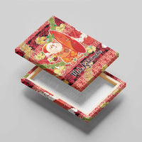 Hawaii Santa Mele Kalikimaka Canvas Wall Art Tropical Puakenikeni Lei with Polynesian Tribal Pattern LT03 - Polynesian Pride