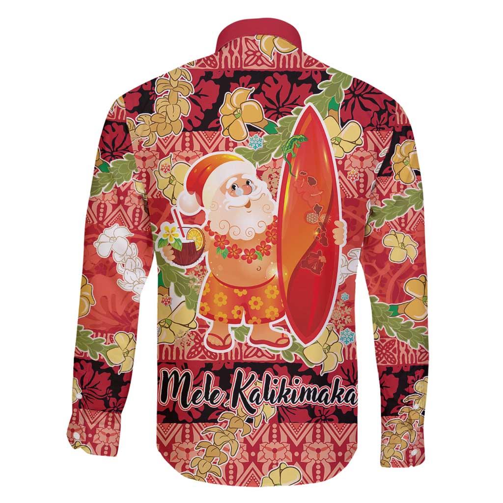 Hawaii Santa Mele Kalikimaka Family Matching Puletasi and Hawaiian Shirt Tropical Puakenikeni Lei with Polynesian Tribal Pattern - Polynesian Pride