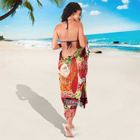 Hawaii Santa Mele Kalikimaka Sarong Tropical Puakenikeni Lei with Polynesian Tribal Pattern - Polynesian Pride