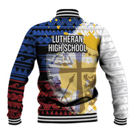 Hawaii Lutheran High School Baseball Jacket Kakau Pattern Splash Style LT03 - Polynesian Pride