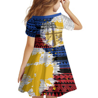 Hawaii Lutheran High School Family Matching Tank Maxi Dress and Hawaiian Shirt Kakau Pattern Splash Style LT03 - Polynesian Pride