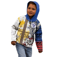 Hawaii Lutheran High School Kid Hoodie Kakau Pattern Splash Style LT03 - Polynesian Pride