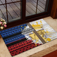 Hawaii Lutheran High School Rubber Doormat Kakau Pattern Splash Style LT03 - Polynesian Pride