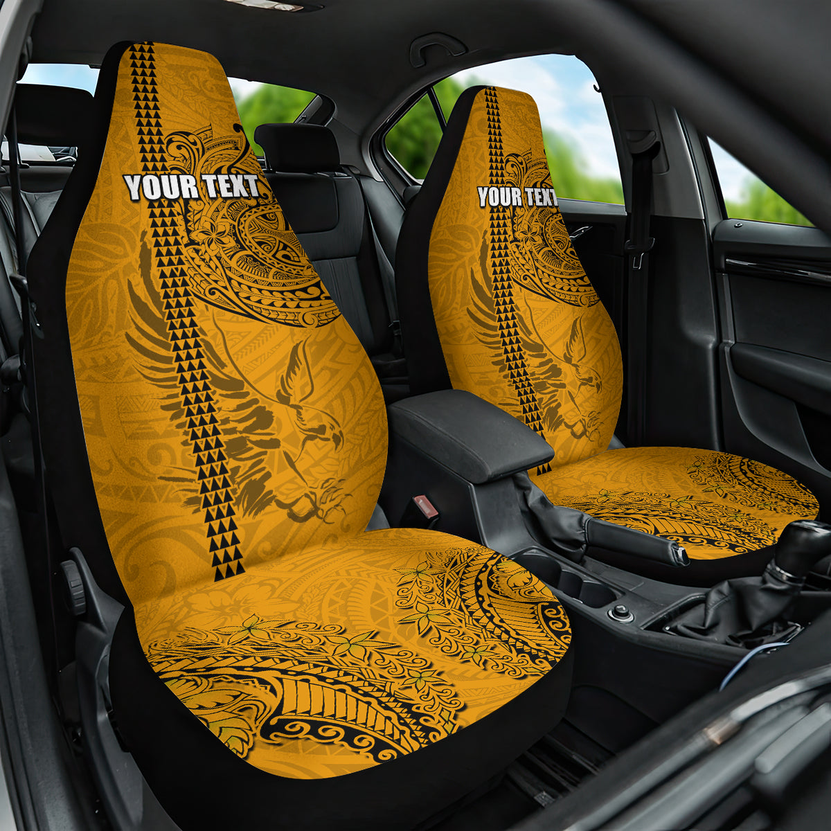 Nanakuli High and Intermediate School Car Seat Cover Tribal Kakau Pattern LT03 One Size Yellow - Polynesian Pride