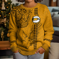 Nanakuli High and Intermediate School Kid Ugly Christmas Sweater Tribal Kakau Pattern LT03 - Polynesian Pride