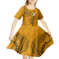 Nanakuli High and Intermediate School Kid Short Sleeve Dress Tribal Kakau Pattern LT03 - Polynesian Pride