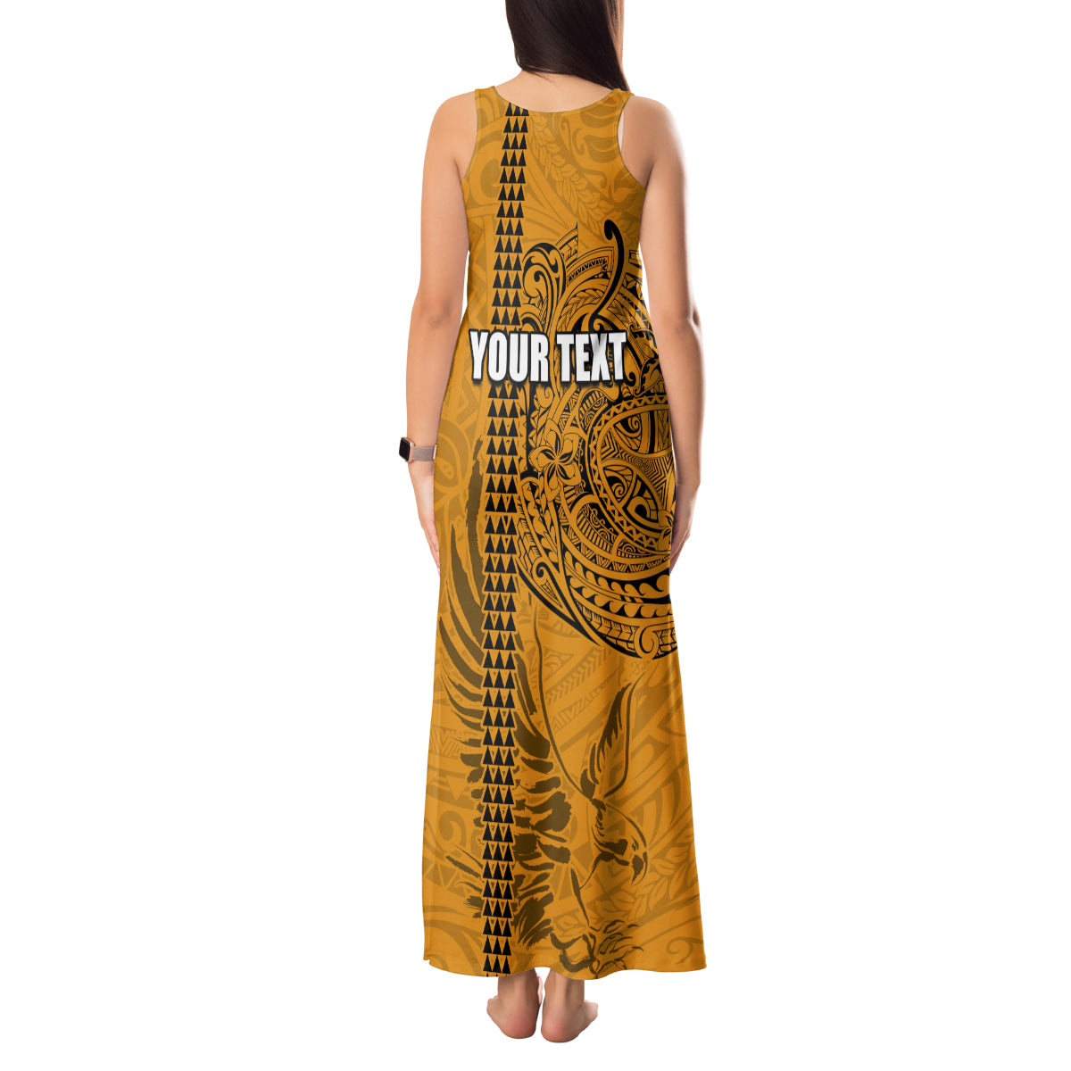 Nanakuli High and Intermediate School Tank Maxi Dress Tribal Kakau Pattern LT03 - Polynesian Pride