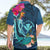 Hawaii Hawaiian Shirt Whale Mix Hibiscus and Kanaka Maoli Blue Version LT03 - Polynesian Pride