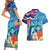 Hawaii Race For Whales Couples Matching Short Sleeve Bodycon Dress and Hawaiian Shirt Flag and Polynesian Hibiscus LT03 - Polynesian Pride