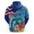 Hawaii Race For Whales Hoodie Flag and Polynesian Hibiscus LT03 - Polynesian Pride