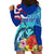 Hawaii Race For Whales Hoodie Dress Flag and Polynesian Hibiscus LT03 - Polynesian Pride