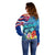 Hawaii Race For Whales Off Shoulder Sweater Flag and Polynesian Hibiscus LT03 - Polynesian Pride