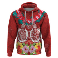 Polynesian Valentine Day Zip Hoodie Love Couple Turtle Maori Hibiscus Red Style LT03 Pullover Hoodie Red - Polynesian Pride