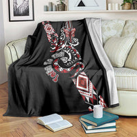 Aotearoa Toitu Te Tiriti-Honour the Treaty Blanket Maori Taniwha Haka with Taniko and Tukutuku