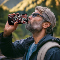 Aotearoa Toitu Te Tiriti-Honour the Treaty 4 in 1 Can Cooler Tumbler Maori Taniwha Haka with Taniko and Tukutuku