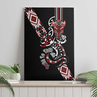 Aotearoa Toitu Te Tiriti-Honour the Treaty Canvas Wall Art Maori Taniwha Haka with Taniko and Tukutuku LT03 - Polynesian Pride