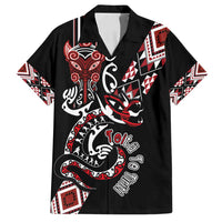 Aotearoa Toitu Te Tiriti-Honour the Treaty Family Matching Puletasi and Hawaiian Shirt Maori Taniwha Haka with Taniko and Tukutuku