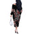 Aotearoa Toitu Te Tiriti-Honour the Treaty Off The Shoulder Long Sleeve Dress Maori Taniwha Haka with Taniko and Tukutuku