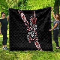 Aotearoa Toitu Te Tiriti-Honour the Treaty Quilt Maori Taniwha Haka with Taniko and Tukutuku LT03 - Polynesian Pride