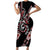 Aotearoa Toitu Te Tiriti-Honour the Treaty Short Sleeve Bodycon Dress Maori Taniwha Haka with Taniko and Tukutuku