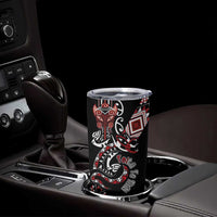 Aotearoa Toitu Te Tiriti-Honour the Treaty Tumbler Cup Maori Taniwha Haka with Taniko and Tukutuku