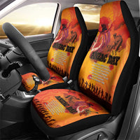 Australia and New Zealand ANZAC Day Car Seat Cover Soldiers Memories - Red Poppies with Aboriginal and Maori Art