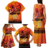 Australia and New Zealand ANZAC Day Family Matching Tank Maxi Dress and Hawaiian Shirt Soldiers Memories - Red Poppies with Aboriginal and Maori Art
