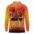 Australia and New Zealand ANZAC Day Long Sleeve Polo Shirt Soldiers Memories - Red Poppies with Aboriginal and Maori Art