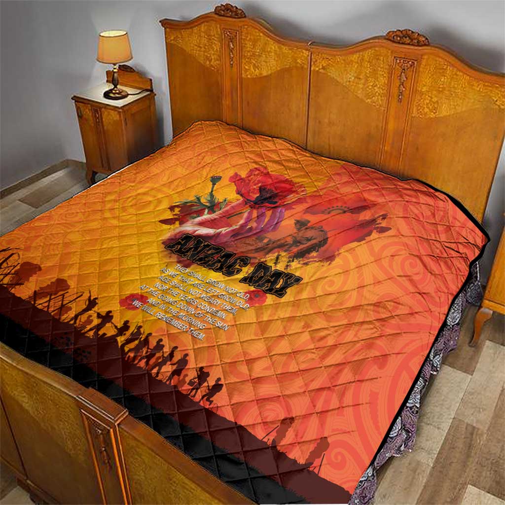 Australia and New Zealand ANZAC Day Quilt Soldiers Memories - Red Poppies with Aboriginal and Maori Art LT03 - Polynesian Pride