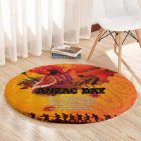 Australia and New Zealand ANZAC Day Round Carpet Soldiers Memories - Red Poppies with Aboriginal and Maori Art LT03 - Polynesian Pride