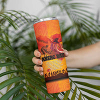 Australia and New Zealand ANZAC Day Skinny Tumbler Soldiers Memories - Red Poppies with Aboriginal and Maori Art LT03 - Polynesian Pride