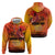 Australia and New Zealand ANZAC Day Zip Hoodie Soldiers Memories - Red Poppies with Aboriginal and Maori Art