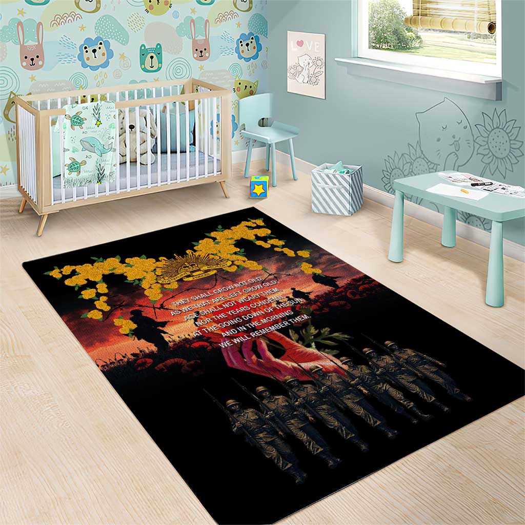 Australia ANZAC Day Area Rug Forever in My Thoughts