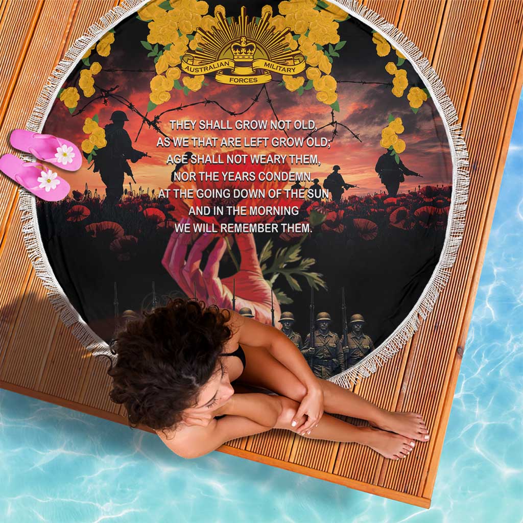 Australia ANZAC Day Beach Blanket Forever in My Thoughts