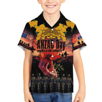 Australia ANZAC Day Family Matching Off Shoulder Maxi Dress and Hawaiian Shirt Forever in My Thoughts