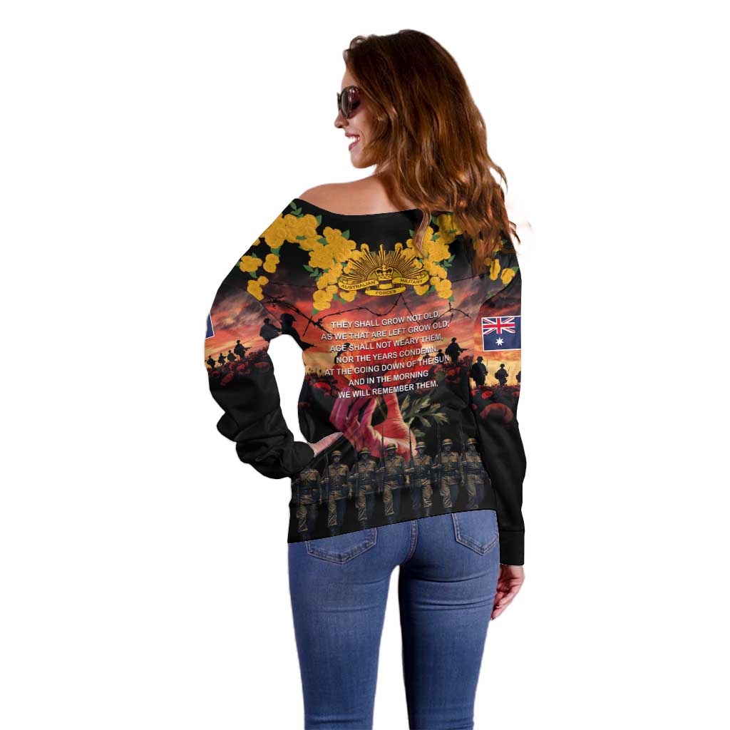 Australia ANZAC Day Off Shoulder Sweater Forever in My Thoughts