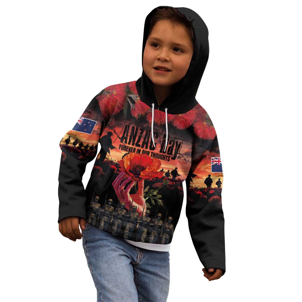New Zealand ANZAC Day Kid Hoodie Forever in My Thoughts