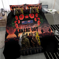 Australia and New Zealand ANZAC Day Bedding Set Kangaroo and Kiwi Bird Soldier - Forever in My Thoughts