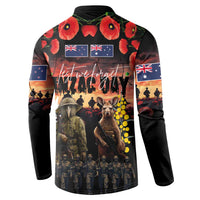 Australia and New Zealand ANZAC Day Button Sweatshirt Kangaroo and Kiwi Bird Soldier - Forever in My Thoughts