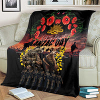 Australia ANZAC Day Blanket Kangaroo and Koala Soldier - Forever in My Thoughts