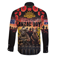 Australia ANZAC Day Family Matching Mermaid Dress and Hawaiian Shirt Kangaroo and Koala Soldier - Forever in My Thoughts LT03 - Polynesian Pride