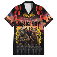 Australia ANZAC Day Family Matching Off The Shoulder Long Sleeve Dress and Hawaiian Shirt Kangaroo and Koala Soldier - Forever in My Thoughts