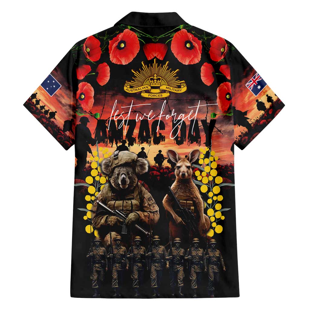 Australia ANZAC Day Family Matching Puletasi and Hawaiian Shirt Kangaroo and Koala Soldier - Forever in My Thoughts LT03 - Polynesian Pride