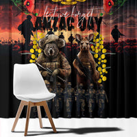 Australia ANZAC Day Window Curtain Kangaroo and Koala Soldier - Forever in My Thoughts